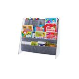 ATA HOME Montessori Ana Sınıfı Kreş Okul Çocuk Odası Kitaplığı Ahşap Kumaş Kitaplık Yıkanabilir Kumaş Gri