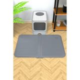 Ata Home Silikon Mama ve Kum Matı Havuzlu Yıkanabilir Kedi Tuvaleti Önü Kedi Kumu Paspası Büyük Boy 40X60 - Antrasit