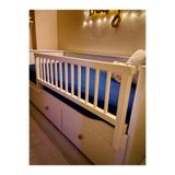 ATA-MER WOOD PRODUCTS 125x50 HEMNES DİVAN UYUMLU (BEYAZ) GEÇMELİ YATAK BARİYERİ, TRABZAN, KORKULUK