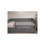 ATA-MER WOOD PRODUCTS 125x50 HEMNES DİVAN UYUMLU (GRİ) GEÇMELİ YATAK BARİYERİ, TRABZAN, KORKULUK