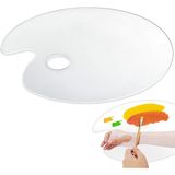 Ata Pleksi Akrilik Şeffaf Resim Paleti Beyaz Renkli 20x30 cm Lazer Kesim Özellikli