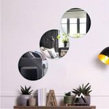 Ata Pleksi Dekoratif Daire Gümüş Renk (20X20CM) 3'li Paket Dekorasyon Duvar Süsü Pleksi Ayna