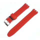 Ata Saat 17MM Swatch Uyumlu Chrono Model Slikon Saat Kordonu - Kırmızı