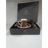 Ata Store Porselen 6 Lı Lüks Kahve Fincan Takımı ROYALEKS-PAK-2206 - çok renkli