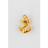 ATA TANITIM 24 Ayar Gerçek Altın Kaplama Çapa Denizci Rozeti 12x16mm Boyutlarındadır