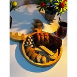 Ata Wood Doğal Ahşap Geyik Figürlü Sunumluk-Çerezlik-Kahvaltılık-Servis Tabağı