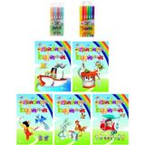 Ata Yayıncılık 3-6 Yaş Arkadaşım Boyama Kitapları 5 Li +Pensan Kids 12 Li Keçeli Boya