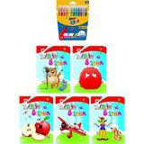 Ata Yayıncılık 3-6 Yaş Şirin Boyama Kitapları 5 Li +Bic Kids 12 Li Keçeli Boya