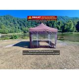Atabay Outdoor Gazebo Tente PVC Yan Duvar Seti (1 Kapı Girişli) (Tente ve Üst Kumaş Dahil Değildir) - Kahverengi