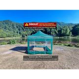 Atabay Outdoor Gazebo Tente PVC Yan Duvar Seti (1 Kapı Girişli) (Tente ve Üst Kumaş Dahil Değildir) - Yeşil