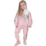Atabay Payetli Tavşan Nakışlı Yelekli Iki Iplik Üçlü Alt Üst Takım - DNN50430-PEMBE-2 Yaş Pembe