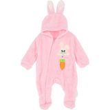 Atabay Welsoft Tavşan Havuç Nakışlı Patikli Tulum - Açık Pembe - 3 - 6 Ay - HYT1227-AÇIK Pembe-3 - 6 Ay Açık Pembe