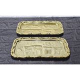Atabey Home 2'li Full Gold Sunum Tepsisi & Baton Pasta Servisi Çelik Tepsi Döküm Çerçeveli 32 cm