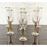 atabey home 6 Adet Kahve Yani Su Bardaği Gold Detayli & Lav 190Cc