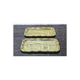 atabey home BATONÇELİKTEPSİLER 2'li Full Gold Sunum Tepsisi & Baton Pasta Servisi Çelik Tepsi Döküm Çerçeveli 32 Cm