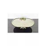 atabey home Bronz Ayna Büyük Kayik Sunumluk Döküm Gold Çerçeveli Ve Kare Ayakli 33 Cm çerçevelikayıkserisi