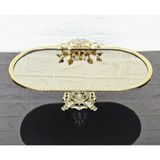 atabey home Bronz Ayna Küçük Kayik Sunumluk Döküm Gold Çerçeveli Ve Kare Ayakli 30 Cm