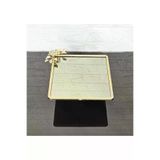 atabey home Bronz Cam Büyük Kare Servis Tabaği-Sunumluk-Söz Tepsisi-Sunum Tepsisi-Döküm Gold Çerçeve 27Cm cercevelikareserisi