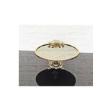 atabey home BÜYÜK BRONZ AYNA YUVARLAK SERVİS TABAĞI 25CM-SUNUMLUK DÖKÜM GOLD ÇERÇEVE VE DÖKÜM AYAK