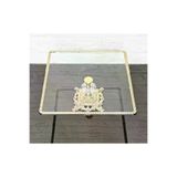 atabey home Cam Büyük Kare Servis Tabaği-Sunumluk-Söz Tepsisi-Sunum Tepsisi-Döküm Gold Çerçeve 27Cm cercevelikareserisi