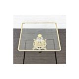 atabey home CAM BÜYÜK KARE SERVİS TABAĞI-SUNUMLUK-SÖZ TEPSİSİ-SUNUM TEPSİSİ-DÖKÜM GOLD ÇERÇEVE 27CM