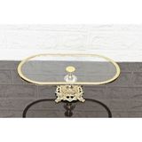 atabey home Cam Oval Küçük Kayik Sunumluk Döküm Gold Çerçeveli Ve Kare Ayakli