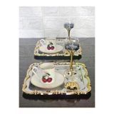atabey home collection 2 ADET Sunum Tepsisi & Kahve & Çay Tepsisi- Gümüş Tepsi Döküm Gold Gül Çerçeveli TYC2931DE6E1AC53F1