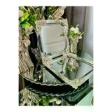 atabey home collection 4 Adet Kahve & Çay & Sunum Tepsisi Metal Döküm Kare Gül Gümüş Model TYC2931DE6E1AC53F1