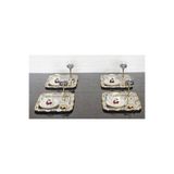 atabey home collection 6 ADET Sunum Tepsisi & Kahve & Çay Tepsisi- Gümüş Tepsi Döküm Gold Gül Çerçeveli