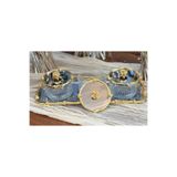 atabey home collection TEPSİLİ GÜL ÇERÇEVELİ GÜMÜŞ-GOLD KASE SETİ & ŞEKERLİK & SUNUMLUK & ÇEREZLİK 34 CM TEPSİ