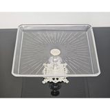 Atabey Home Döküm Ayaklı Kare Servis Tabağı Gümüş Ayak
