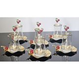 atabey home EVA ÇAY SETİ 18 PARÇA DÖKÜM KİRAZLI & METAL TABAKLI VE KİRAZ ÇAY KAŞIKLI LÜX SET