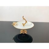 Atabey Home Kulplu Ayaklı Porselen Sunumluk 25 cm Papatya Beyaz