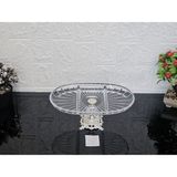 Atabey Home Paşabahçe Elegance Çizgili Gümüş Döküm Ayaklı Sunum Bölmeli Tabak Oval & Servis Tabağı 27CM
