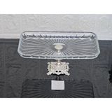 Atabey Home Paşabahçe Elegance Çizgili Gümüş Döküm Ayaklı Sunum Kayık Tabak & Servis Tabağı Baton 27CM