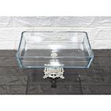 Atabey Home Premıum Dikdörtgen Borcam 28 cm Döküm Gümüş Ayaklı & Sunumluk & Salatalık