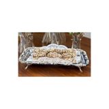atabey home TEKLİ AYAKLI SUNUM TEPSİSİ & BATON PASTA & BÖREK SERVİSİ ÇELİK TEPSİ DÖKÜM FULL GÜMÜŞ 32 CM