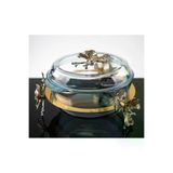 atabey home Yuvarlak Kelebek Standli Borcam Tencere 3150Cc 25 Cm Gold