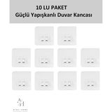 Atacı Home 10 Lu Güçlü Kendinden Yapışkanlı Kancalar Köşe Rafı Banyo Rafı Duş Rafı Kancası, Su Geçirmez Askı