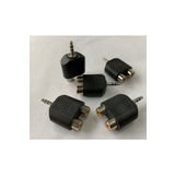 ATAELEKTRONİK 5 Adet 2 Rca Dişi To 3.5mm Aux Stereo Male Jack Connector Av Video Splitter Kablo Adaptor Çevirici