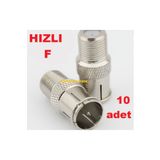 ATAELEKTRONİK 5 Adet düz HIZLI SÖK TAK Tip Vidalı Metal F Konnektör Uydu Anten Lnb Kablo Ucu Konnektör