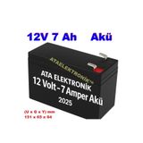 ATAELEKTRONİK Kaliteli 12v 7ah 12 Volt 7 Amper Pilsan Uyumlu Oyuncak Araba Jeep Akülü Araba Aküsü Pili Batarya