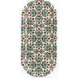 Atagift Hediyelik Klasik Çiçek Dal Bezeme Desenli Oval Metal Çay Kahve Sunum Tepsisi –16X35CM - Çok Renkli