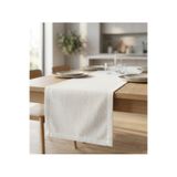 atak by atak home collection Etamin Desenli Japandi Masa Keten ( 35 x 100 ) Kısa Runner Doğal ve Şık Sunum Örtüsü