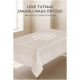 atak by atak home collection Jakar İşlemeli Dertsiz Jumbo Masa Örtüsü 160x220 / 160x260 / 160x300 Su Geçirmez Masa Örtüsü