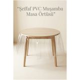 atak by atak home collection Şeffaf PVC Yuvarlak Masa Örtüsü – Su Geçirmez, Koruyucu, Şeffaf Muşamba Tekli