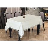Atak Inci Model Dertsiz Masa Örtüsü 140X180 - 140 x 180 cm - Bej - Beyaz