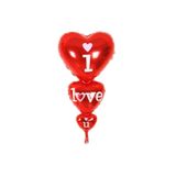 Atakent Süs 3 Lü Kalp I Love You Kirmizi Folyo Balon 80 X 25 Cm