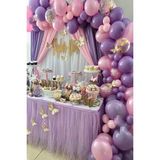 Atakent Süs 70 Adet Şeffaf Pullu Lila Pembe Makaron Soft Balon Zincir Seti Doğum Günü Kutlamaları İçin - Mavi - Mor