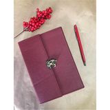 Atakids Lizy Vintage Deri Hediyelik, Vip Defter ve Kalem Seti - Bordo